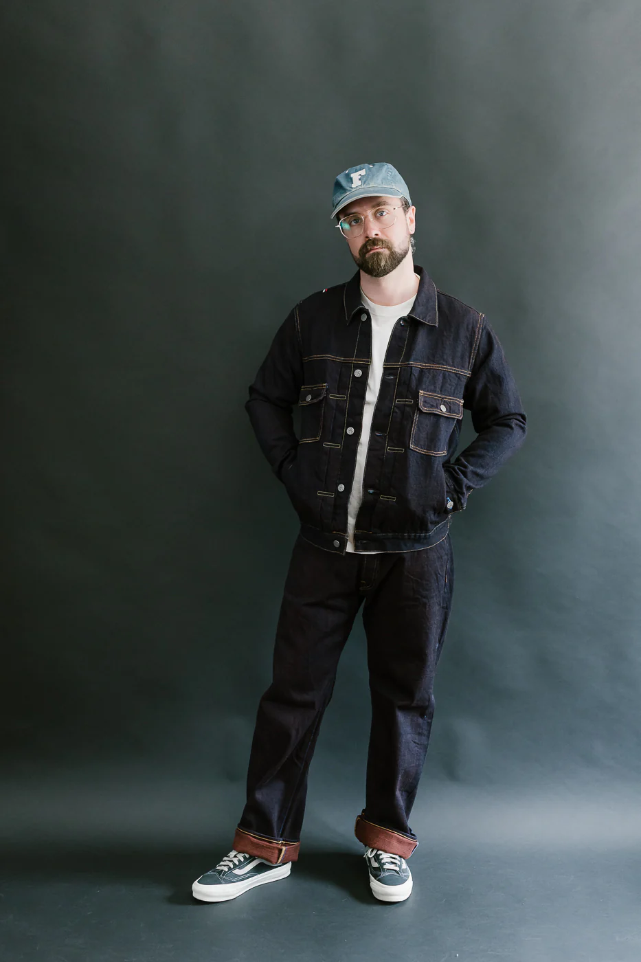 TNK402KH - 14.5oz "KAKISHIBU" Selvedge Indigo x Persimmon - Type II Jacket - Image 9