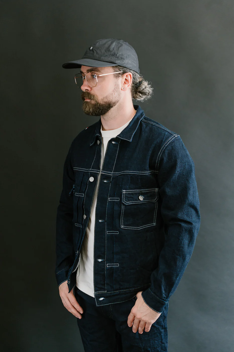 TNK402TB - 16.5oz "YURAI" Selvedge  Natural Indigo x Cobalt - Type II Jacket - Image 11