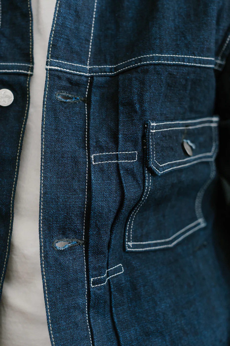 TNK402TB - 16.5oz "YURAI" Selvedge  Natural Indigo x Cobalt - Type II Jacket - Image 18