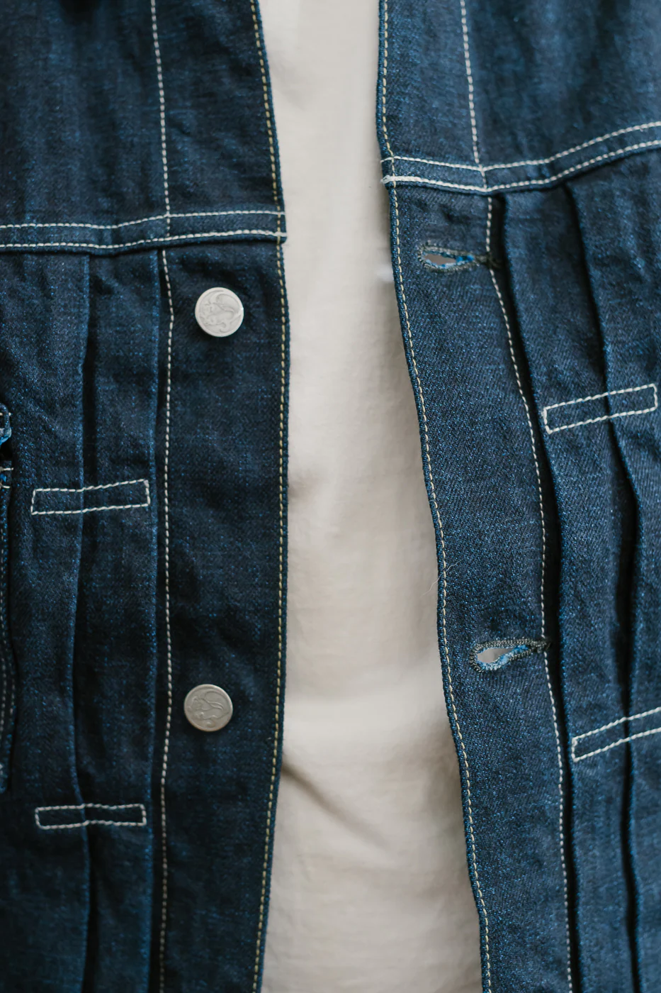 TNK402TB - 16.5oz "YURAI" Selvedge  Natural Indigo x Cobalt - Type II Jacket - Image 20