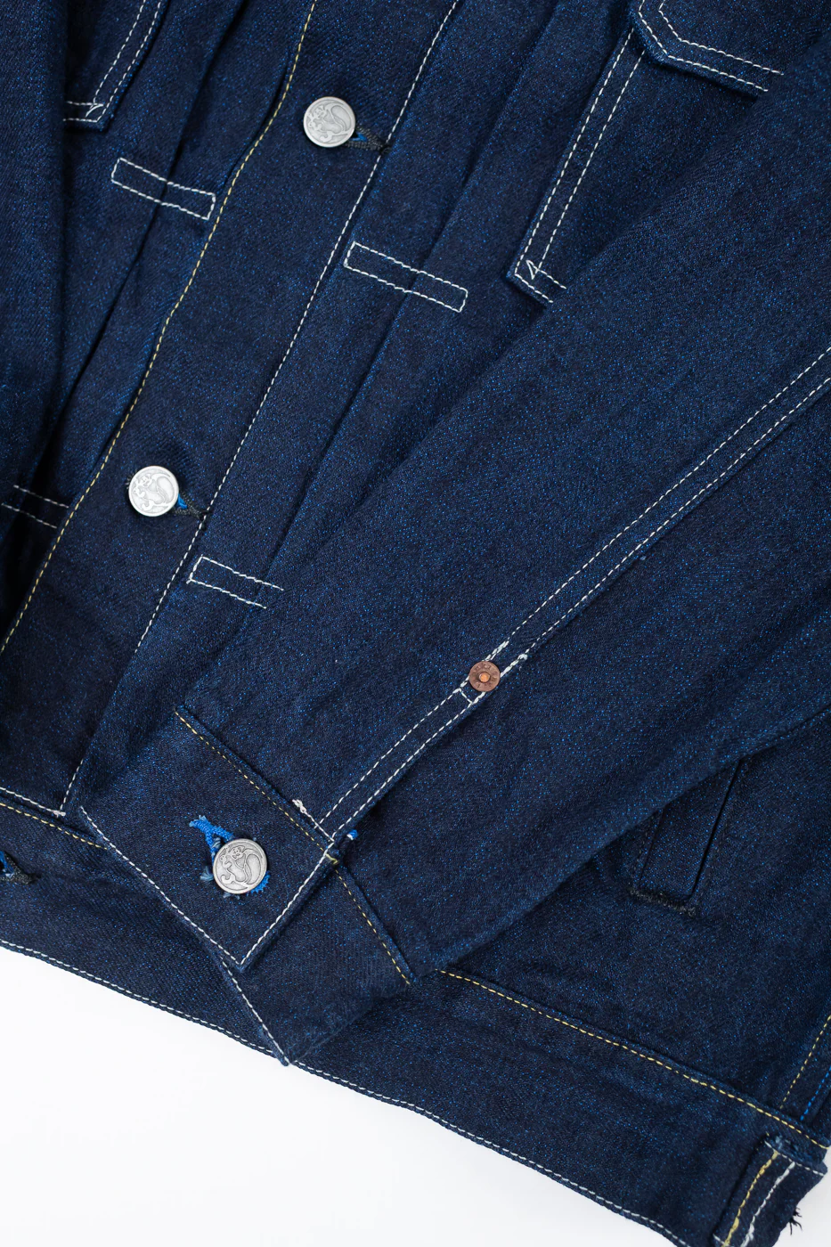 TNK402TB - 16.5oz "YURAI" Selvedge  Natural Indigo x Cobalt - Type II Jacket - Image 5