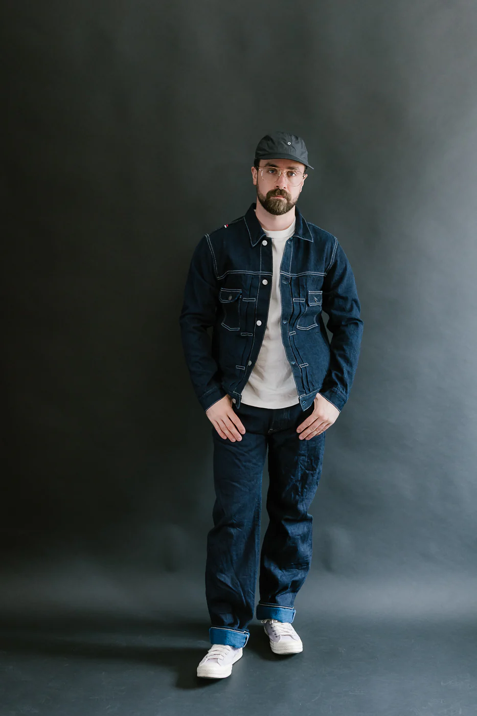 TNK402TB - 16.5oz "YURAI" Selvedge  Natural Indigo x Cobalt - Type II Jacket - Image 7