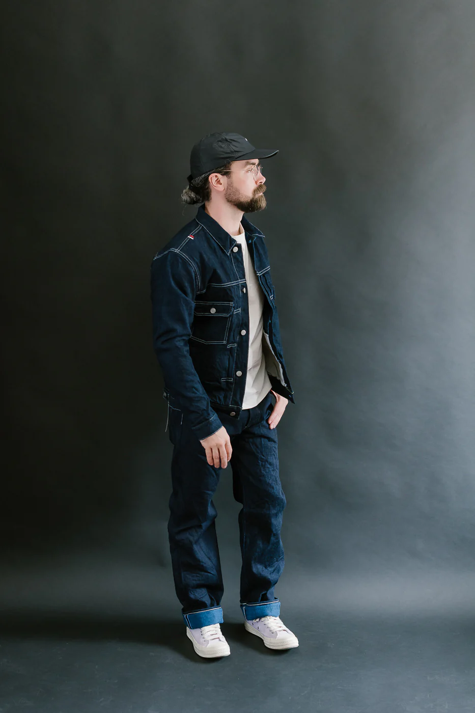 TNK402TB - 16.5oz "YURAI" Selvedge  Natural Indigo x Cobalt - Type II Jacket - Image 8