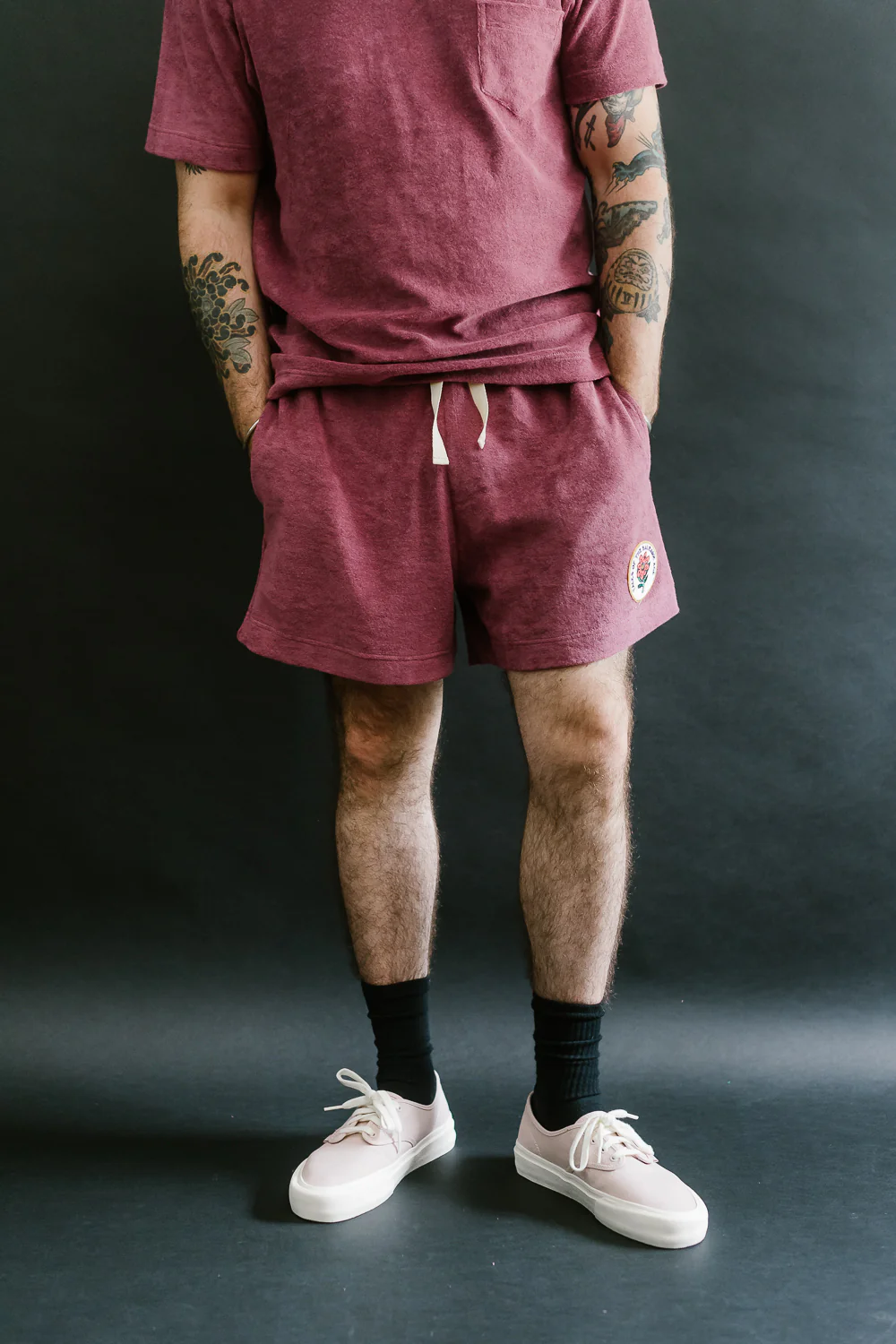 Towel Shorts Uni - Tales Of The Balearic Age - Cherry - Image 17