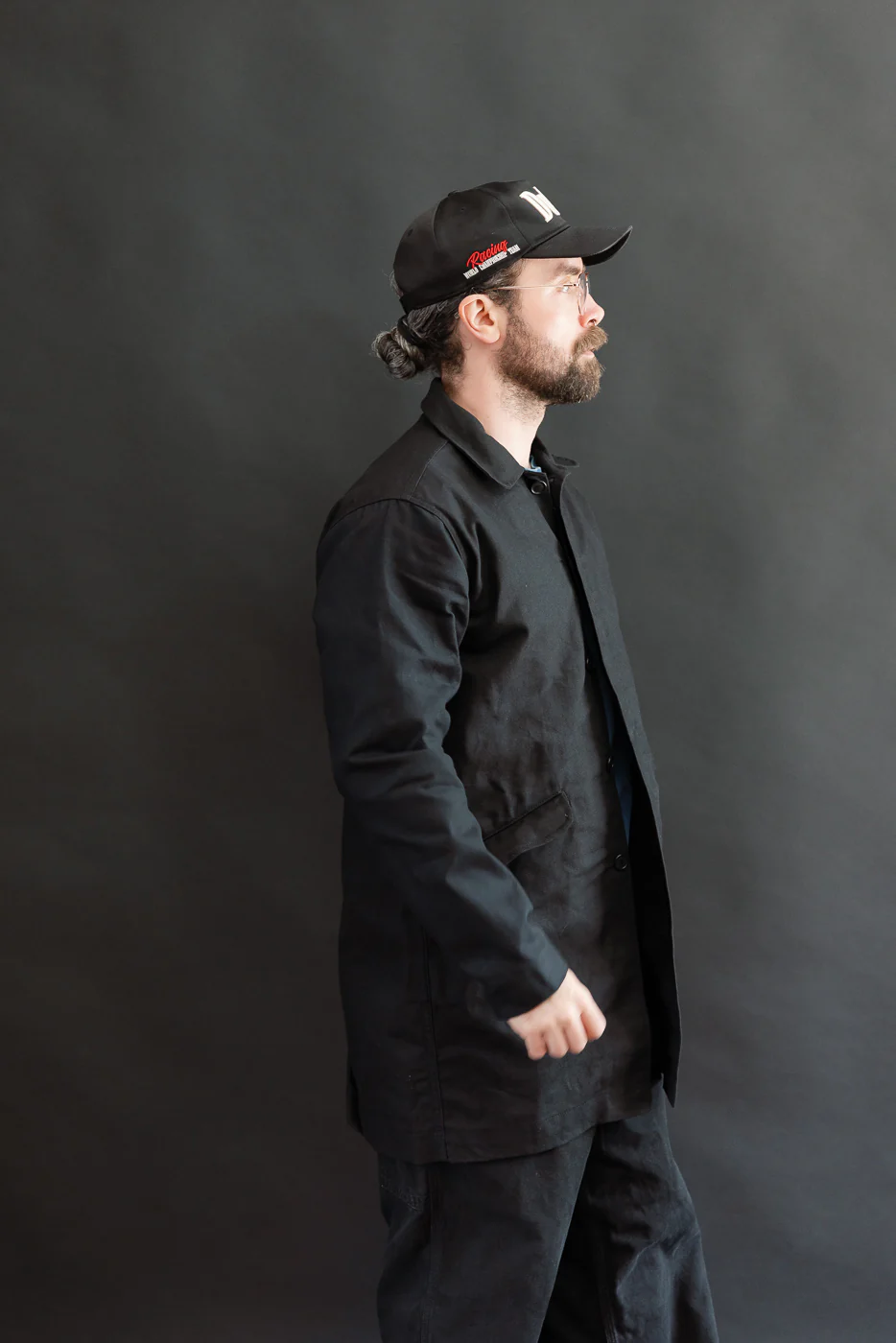 10oz - Trench Coat Dry Waxed Canvas - Black - Image 11