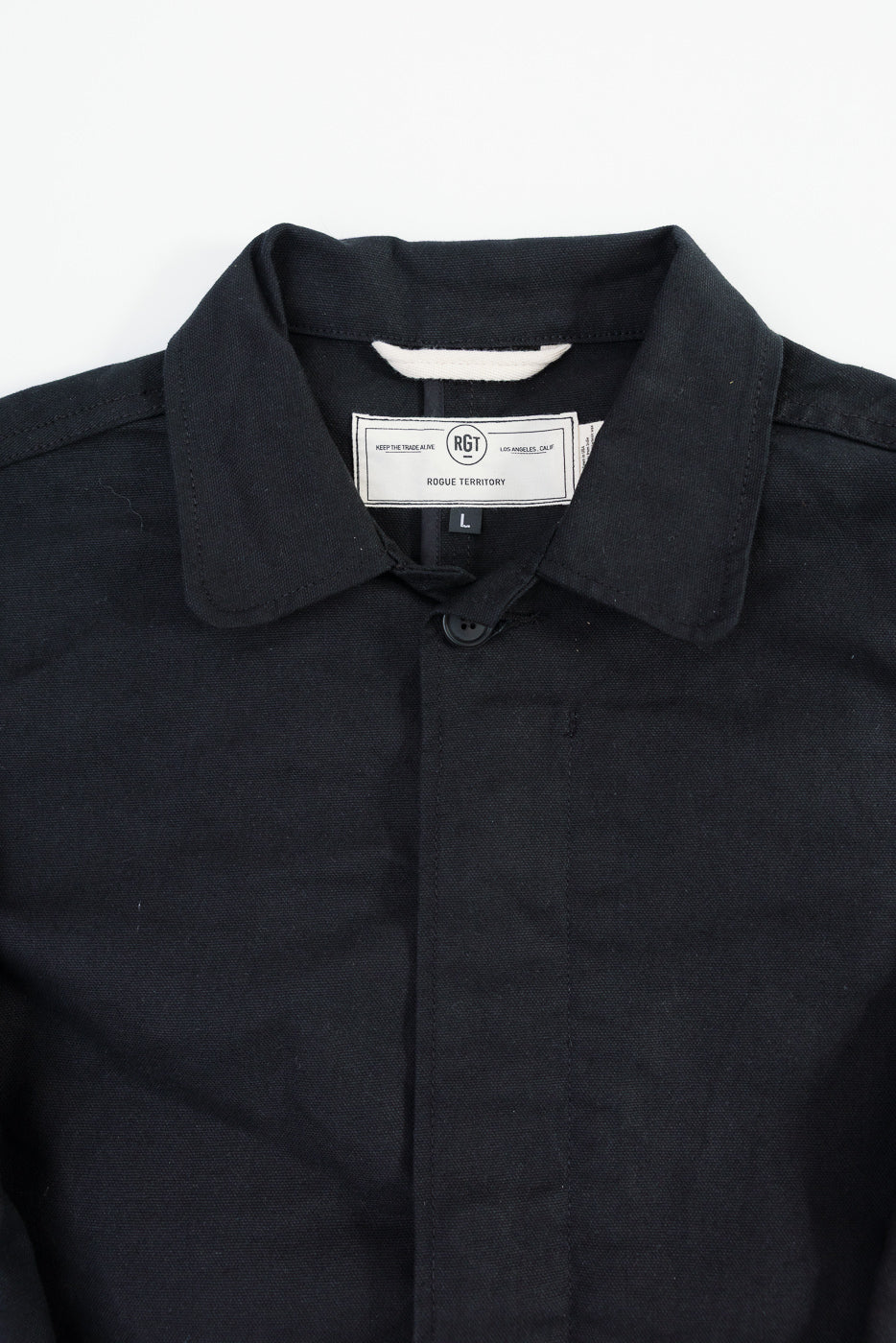 10oz - Trench Coat Dry Waxed Canvas - Black - Image 2