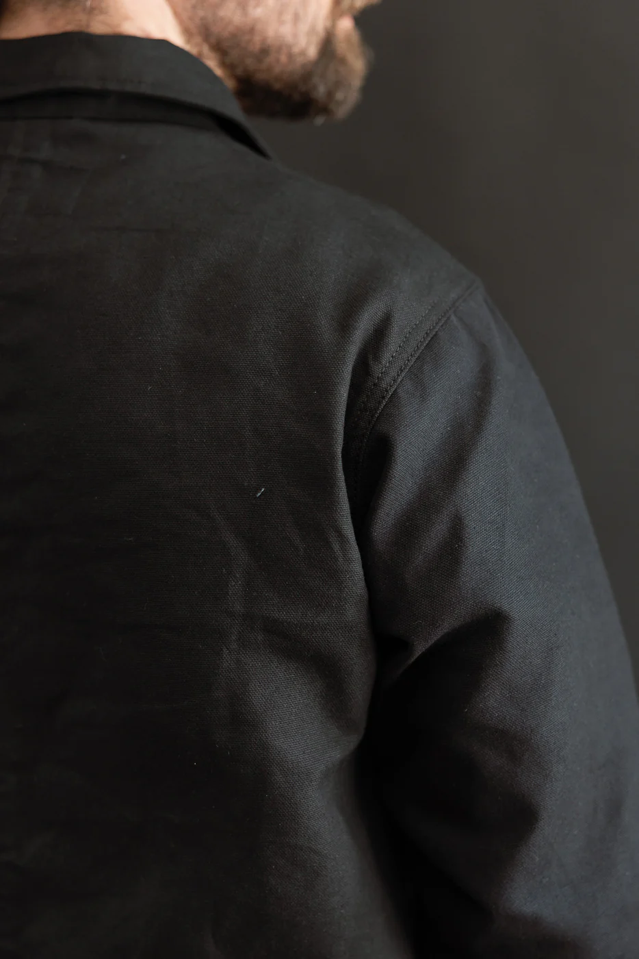 10oz - Trench Coat Dry Waxed Canvas - Black - Image 21
