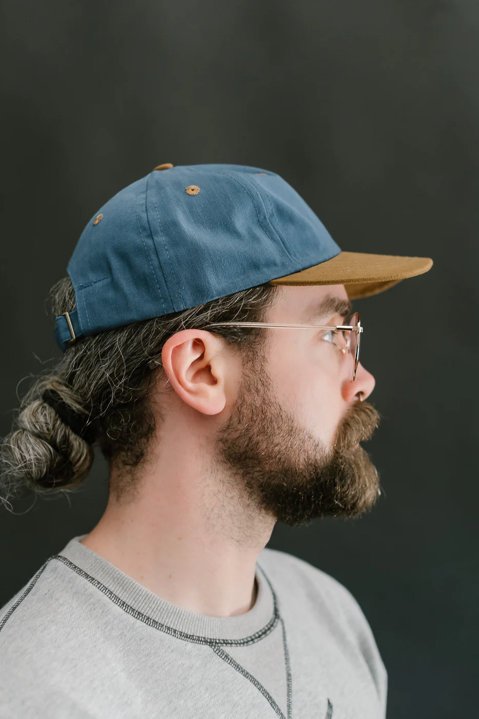 Unstructured Baseball Hat - Mock Blue/Nicotine - Image 10