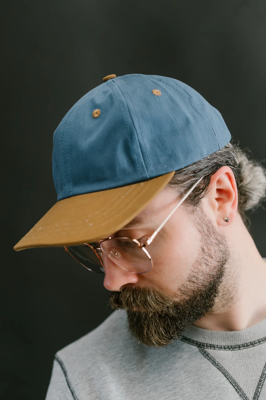 Unstructured Baseball Hat - Mock Blue/Nicotine - Image 11