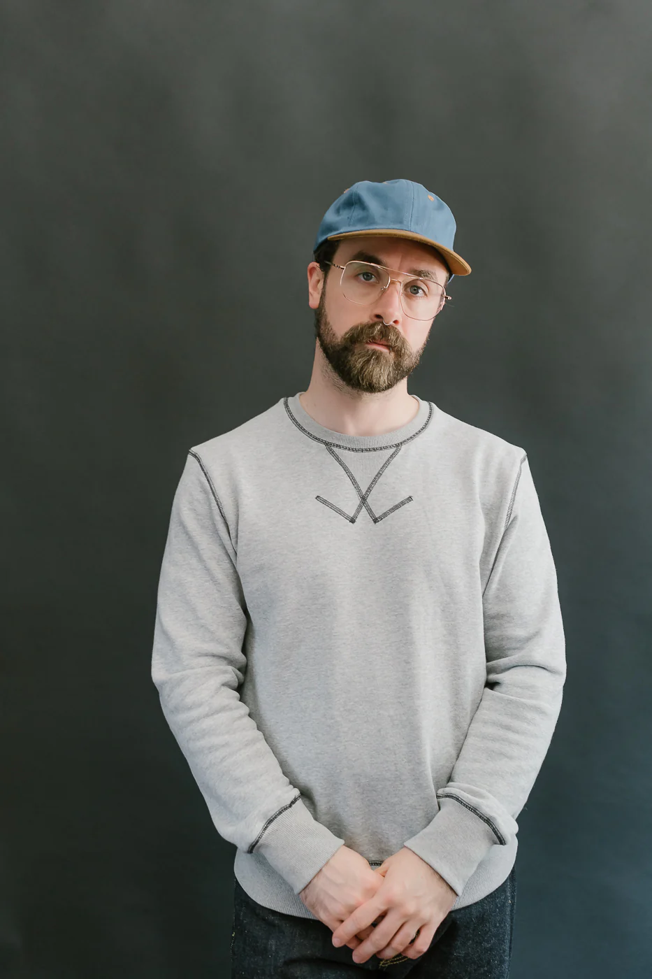 Unstructured Baseball Hat - Mock Blue/Nicotine - Image 7
