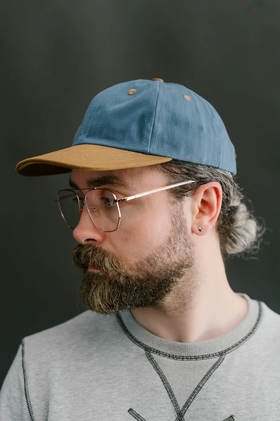 Unstructured Baseball Hat - Mock Blue/Nicotine - Image 8