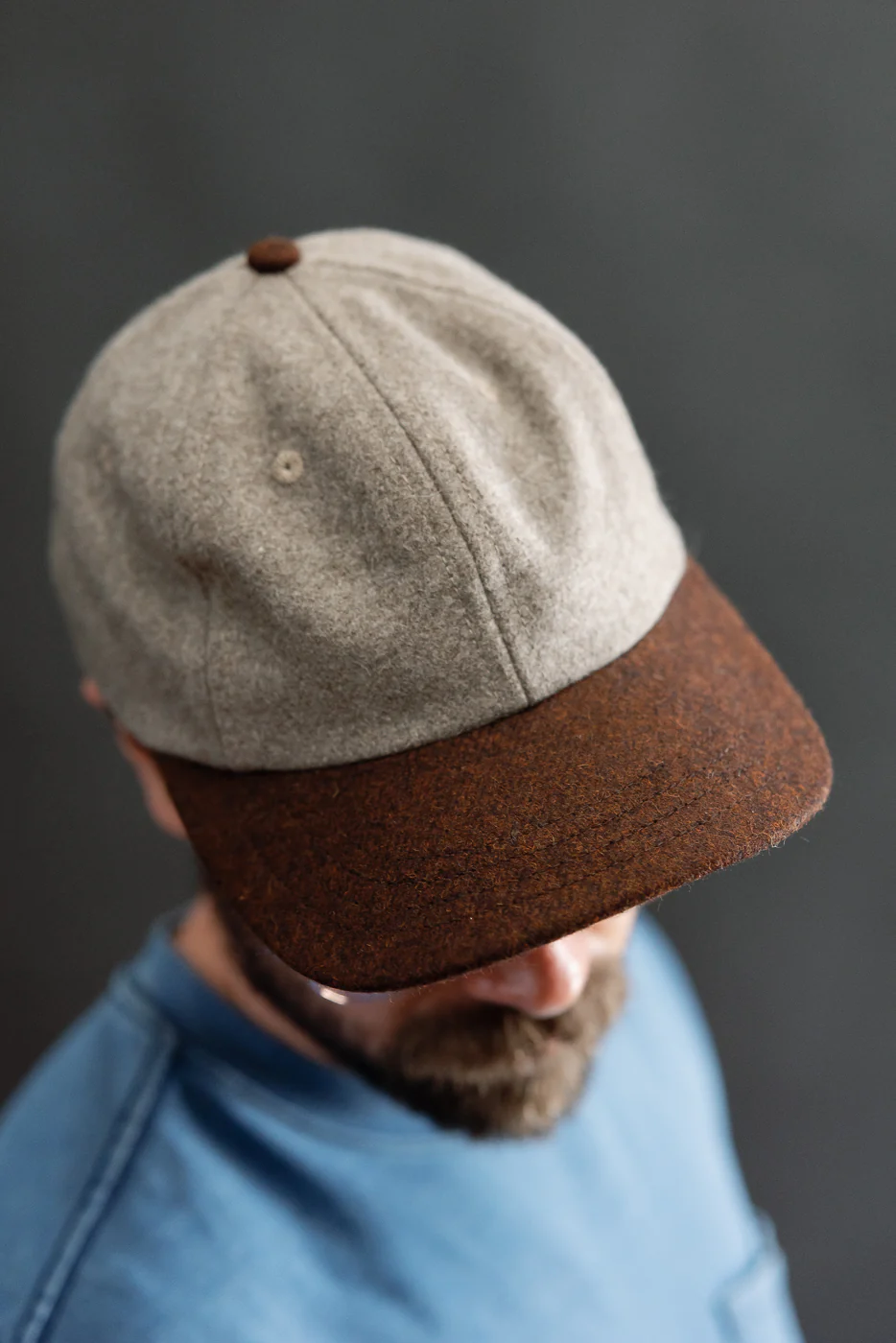 Melton Wool Baseball Hat - Oatmeal, Red Oak Mix - Image 13