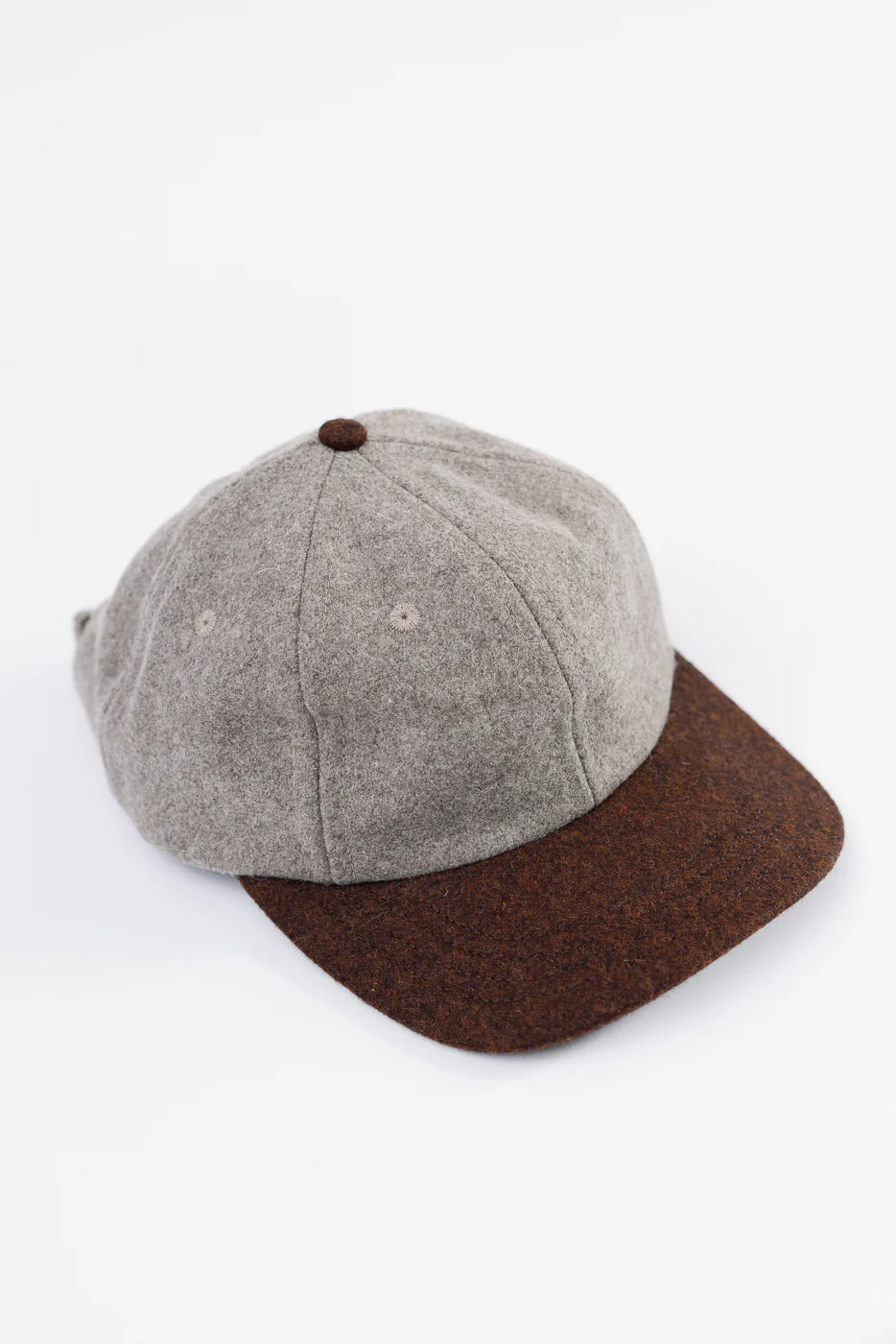 Melton Wool Baseball Hat - Oatmeal, Red Oak Mix - Image 5