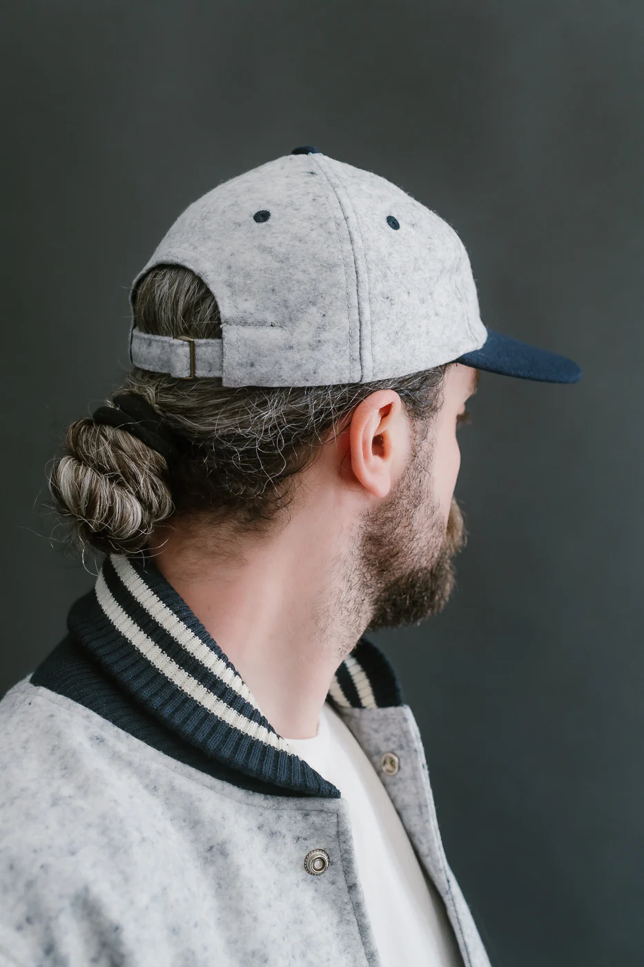 Unstructured Wool 2-Tone Baseball Hat - Natural, Navy Heather - Image 11