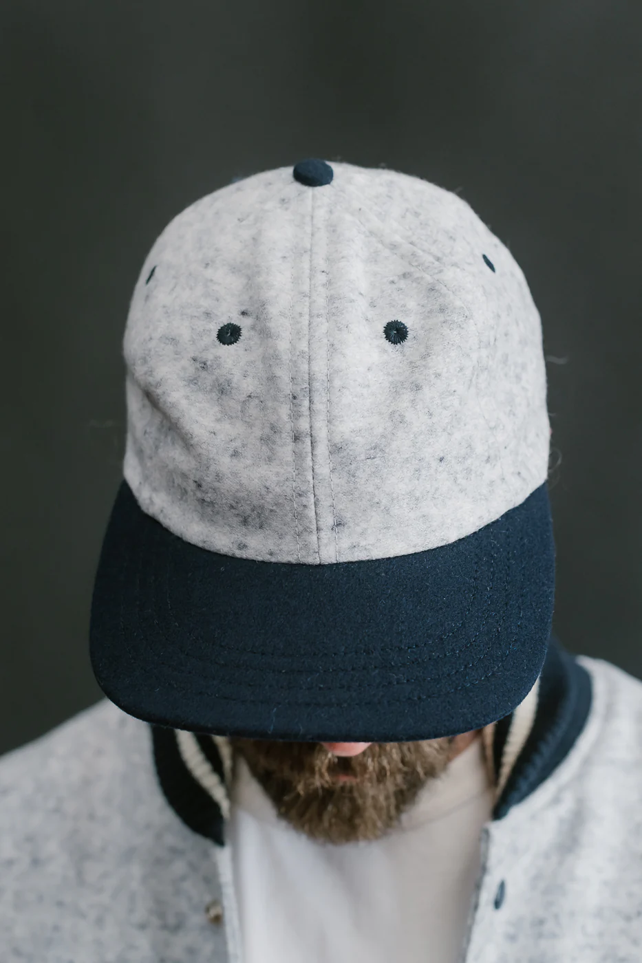 Unstructured Wool 2-Tone Baseball Hat - Natural, Navy Heather - Image 12