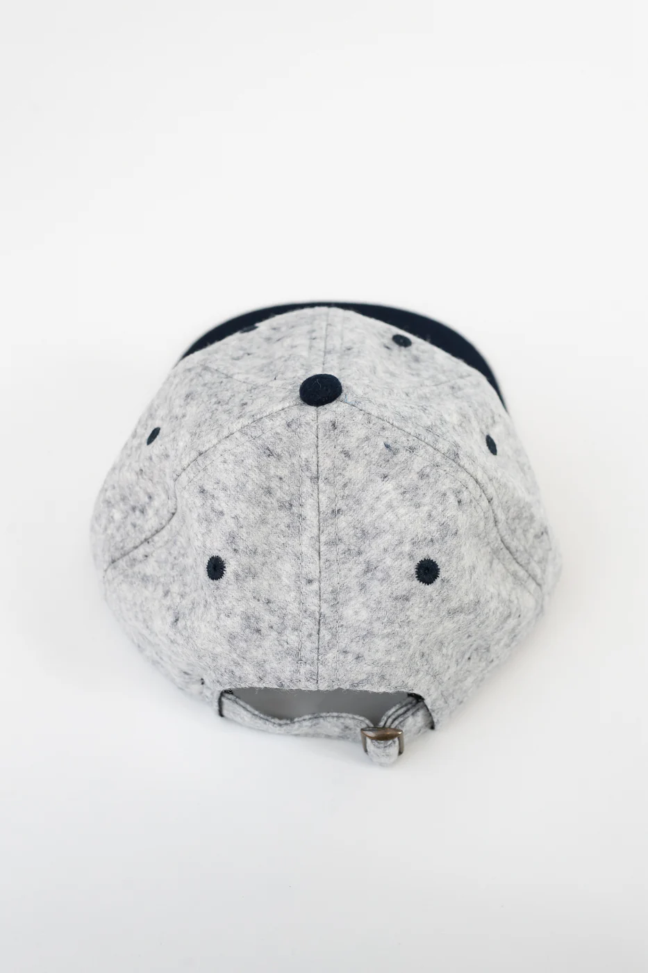 Unstructured Wool 2-Tone Baseball Hat - Natural, Navy Heather - Image 3