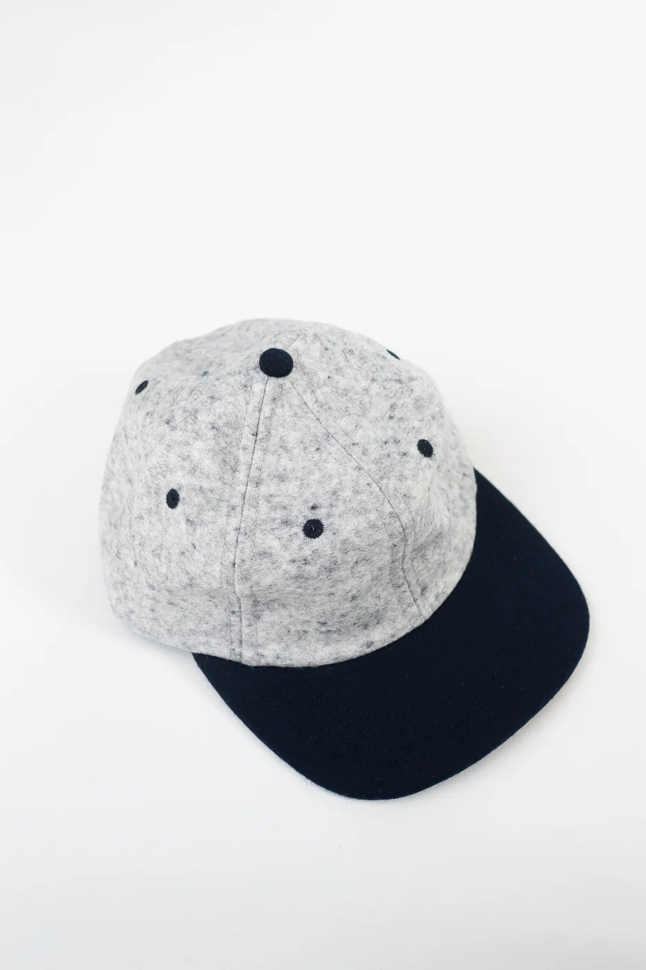 Unstructured Wool 2-Tone Baseball Hat - Natural, Navy Heather - Image 5