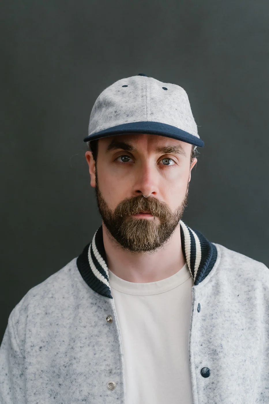 Unstructured Wool 2-Tone Baseball Hat - Natural, Navy Heather - Image 7