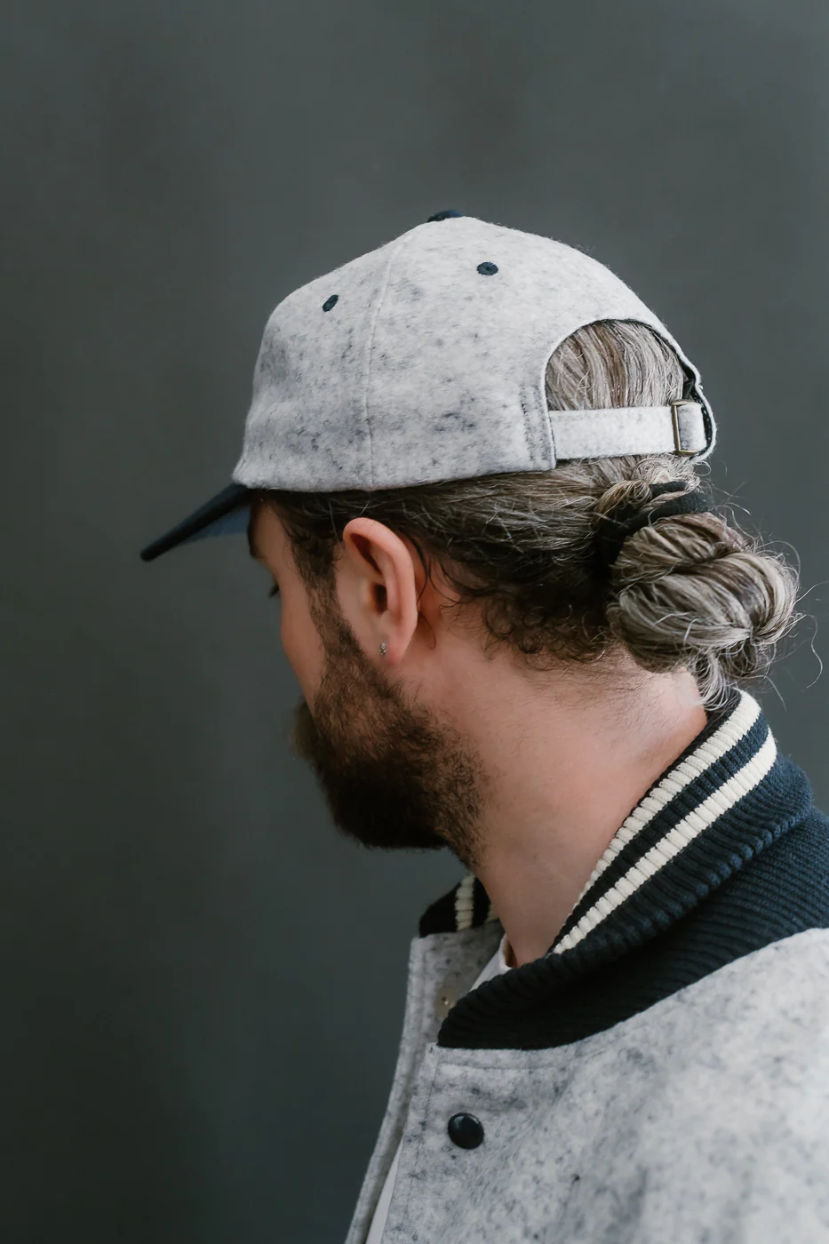 Unstructured Wool 2-Tone Baseball Hat - Natural, Navy Heather - Image 9