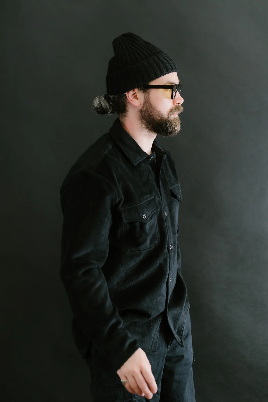 USN Overshirt Wool, Angora  - Black - Image 10