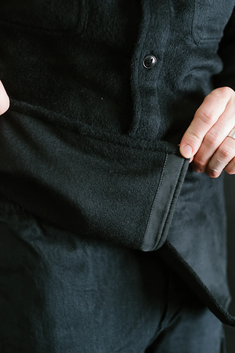 USN Overshirt Wool, Angora  - Black - Image 21