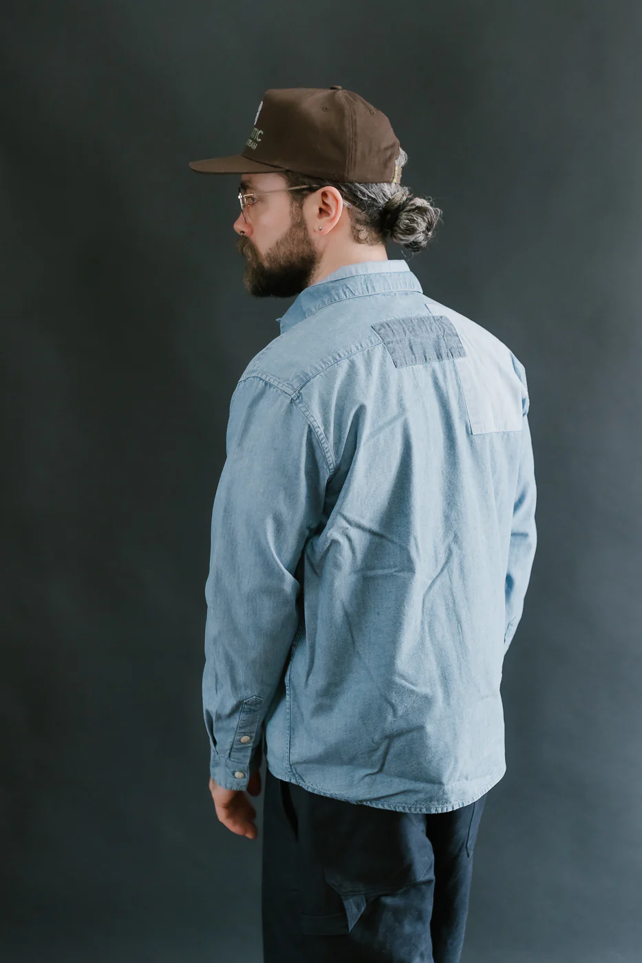 Utility Shirt Patchwork Chambray - Indigo - Image 12