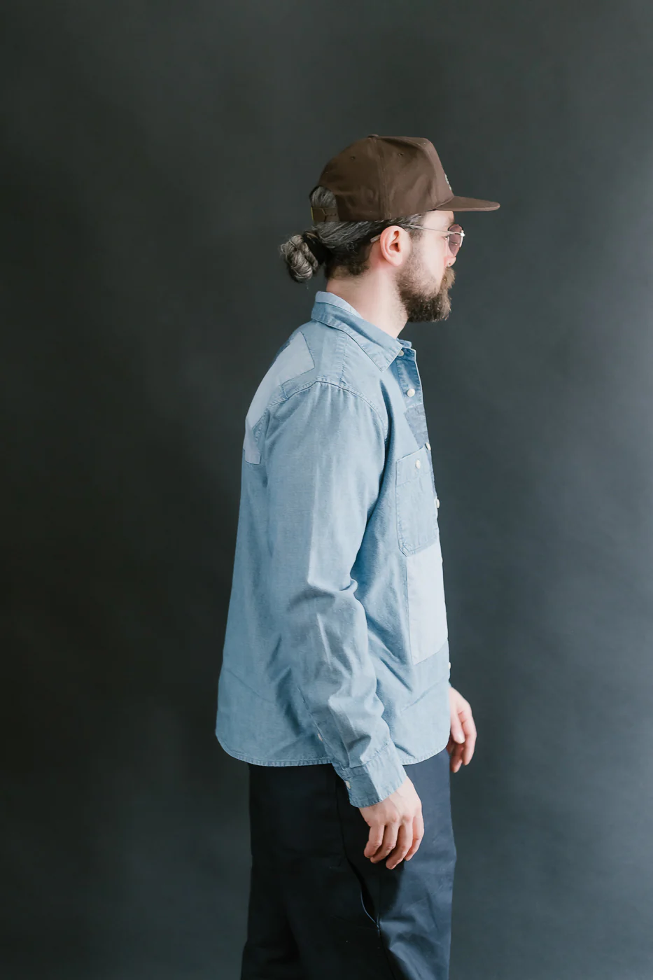 Utility Shirt Patchwork Chambray - Indigo - Image 14