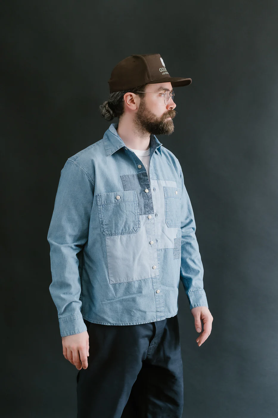 Utility Shirt Patchwork Chambray - Indigo - Image 15