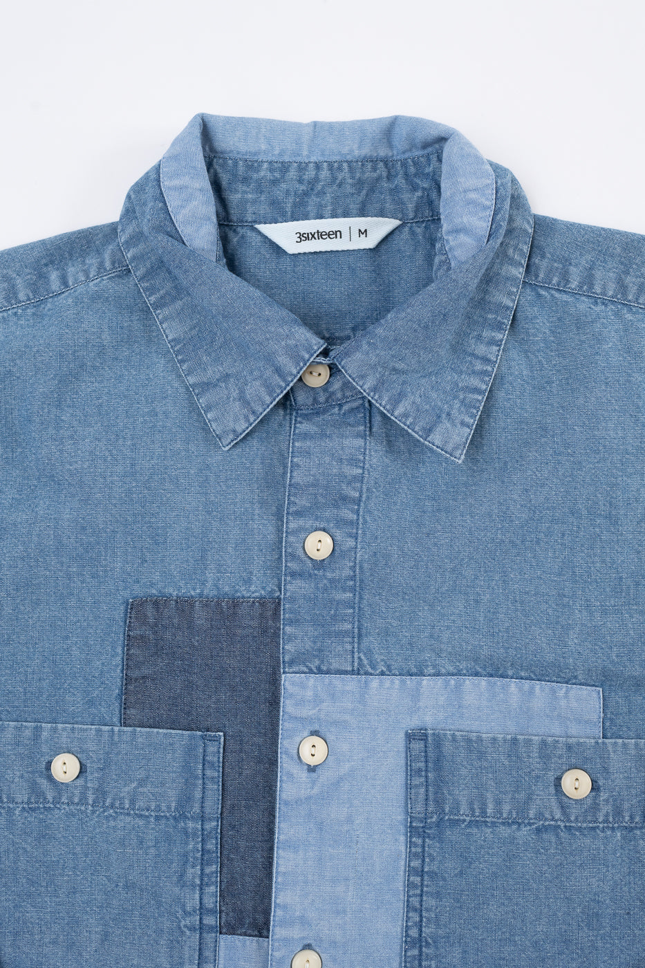 Utility Shirt Patchwork Chambray - Indigo - Image 2