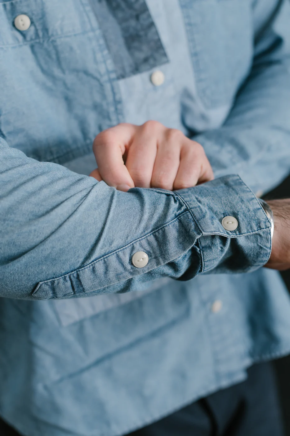 Utility Shirt Patchwork Chambray - Indigo - Image 20