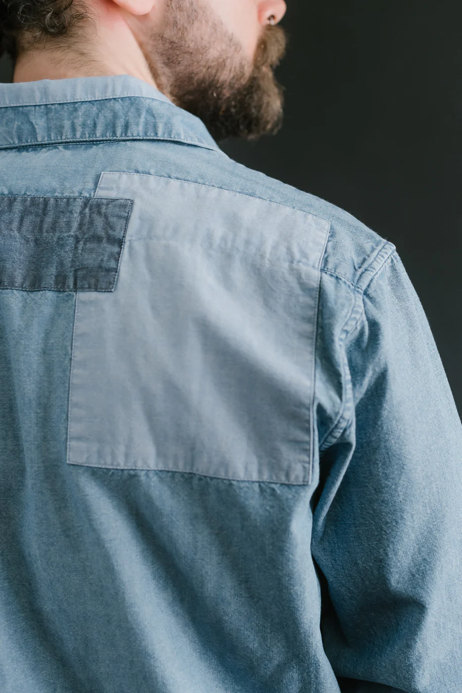 Utility Shirt Patchwork Chambray - Indigo - Image 21