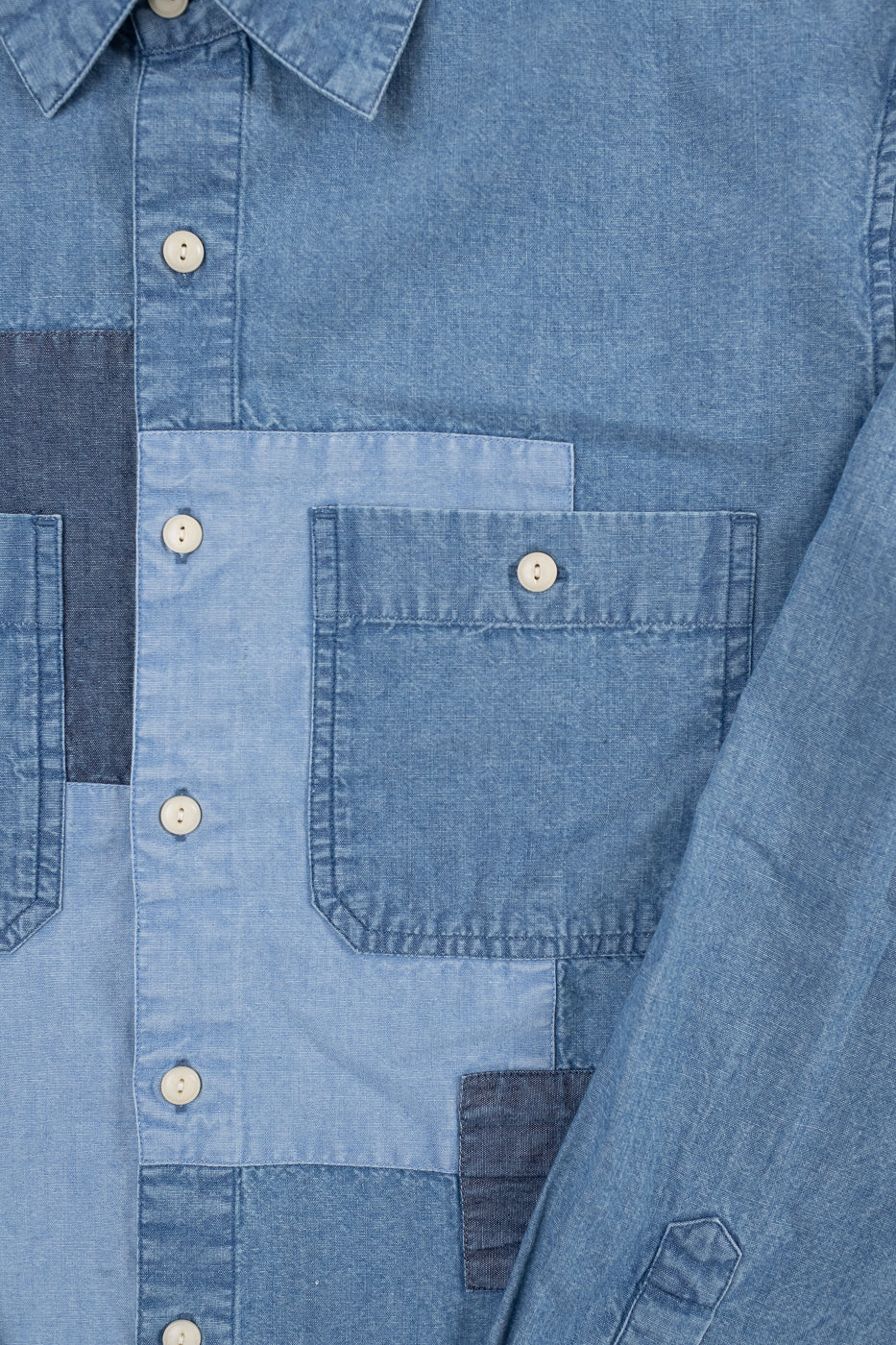 Utility Shirt Patchwork Chambray - Indigo - Image 3