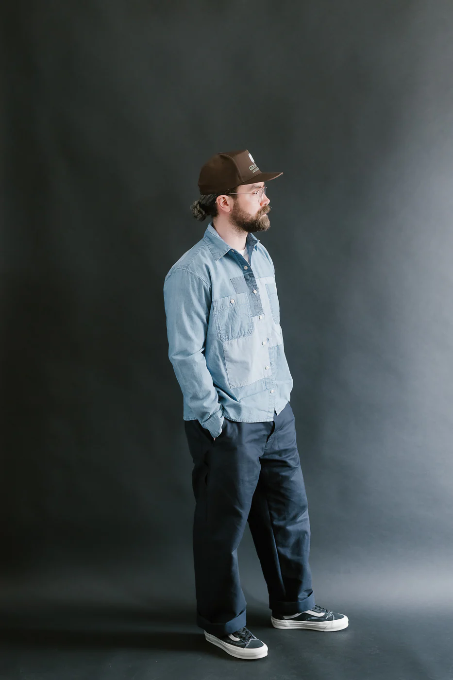 Utility Shirt Patchwork Chambray - Indigo - Image 8