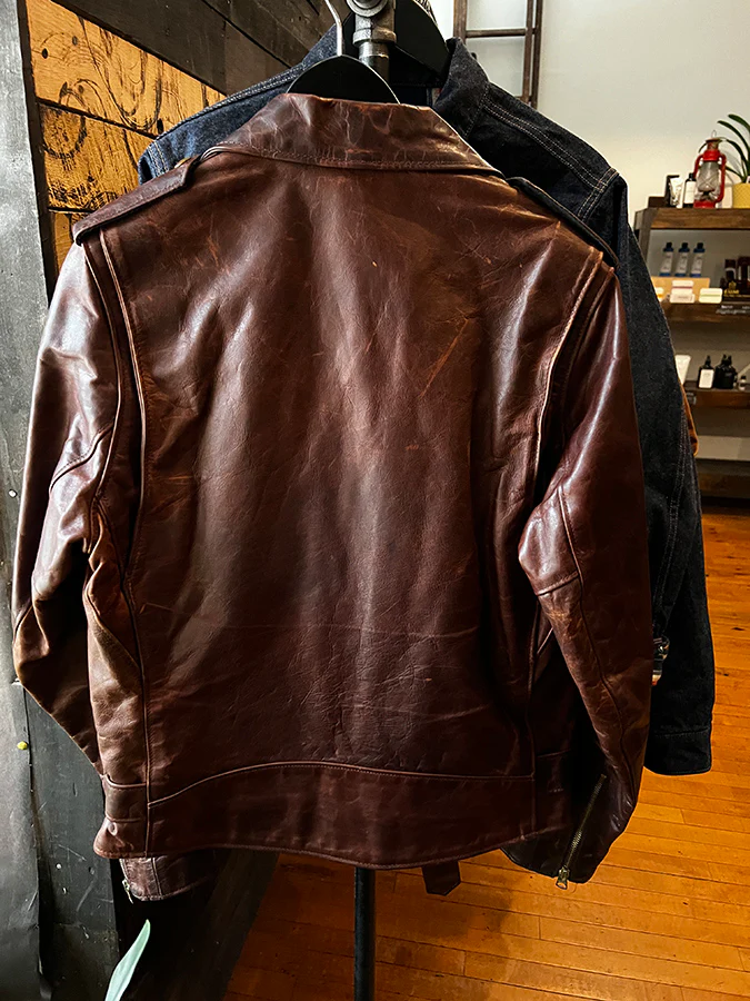 *Very Gently Used* Hand Oiled Lightweight Naked Perfecto Jacket - Brown - Image 2
