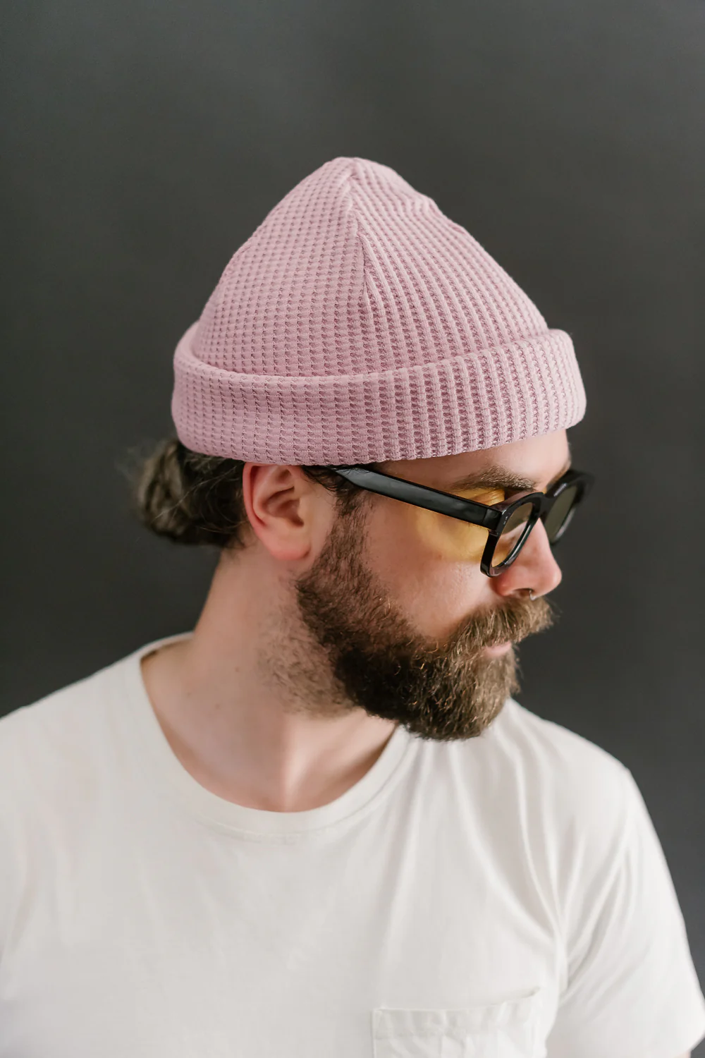 Waffle Knit Cap - 326 Smoky Pink - Image 4