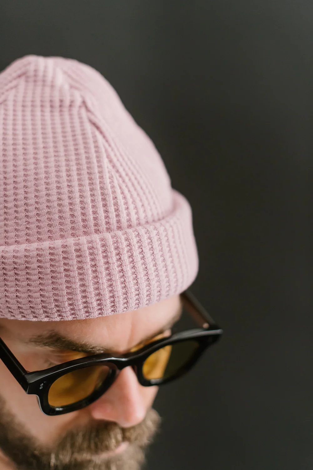 Waffle Knit Cap - 326 Smoky Pink - Image 6