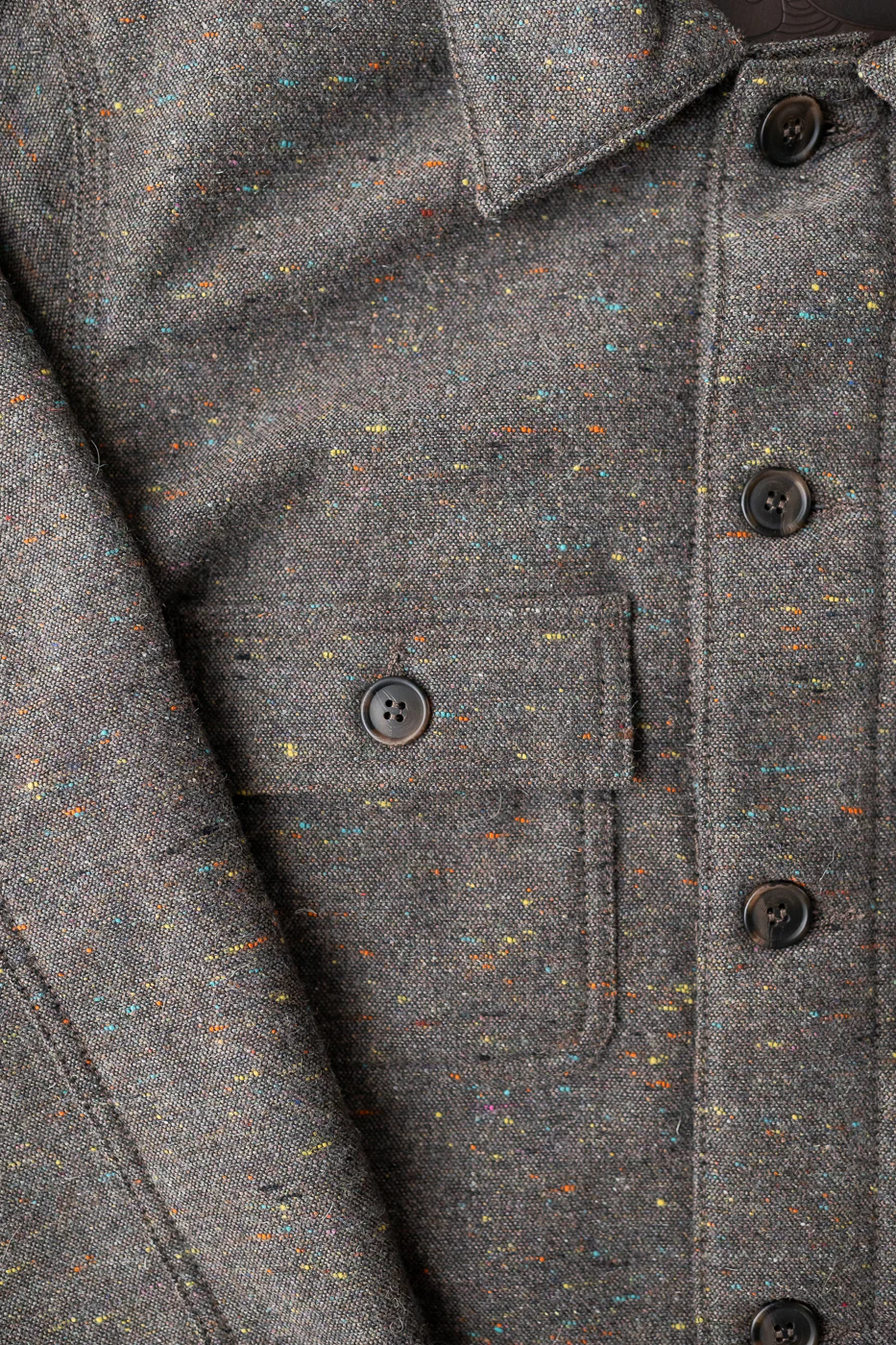 Wool Blend Multi-Nep Chore Coat - Brown - Image 3