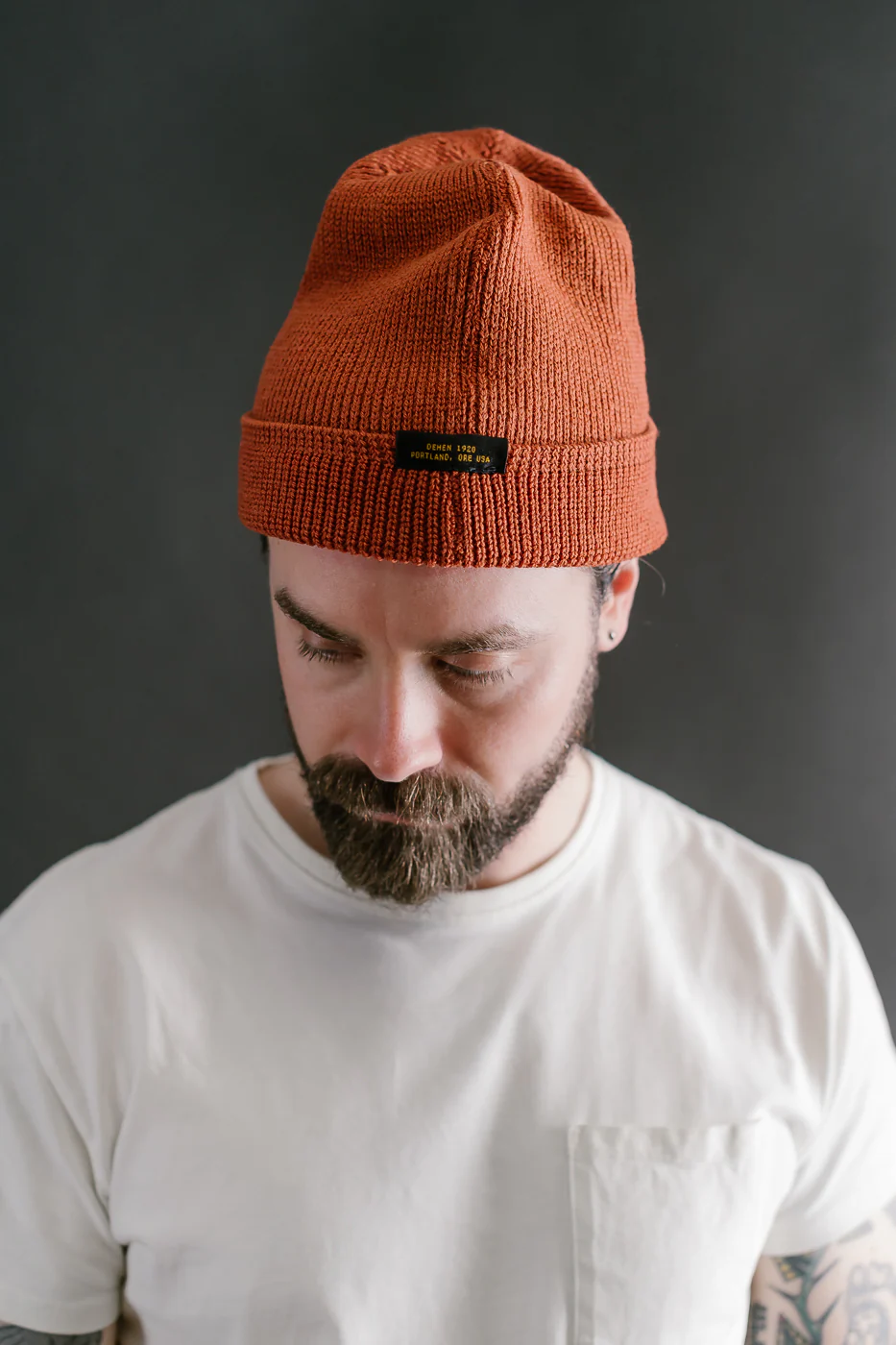Wool Knit Watch Cap - Burnt Orange - Image 10