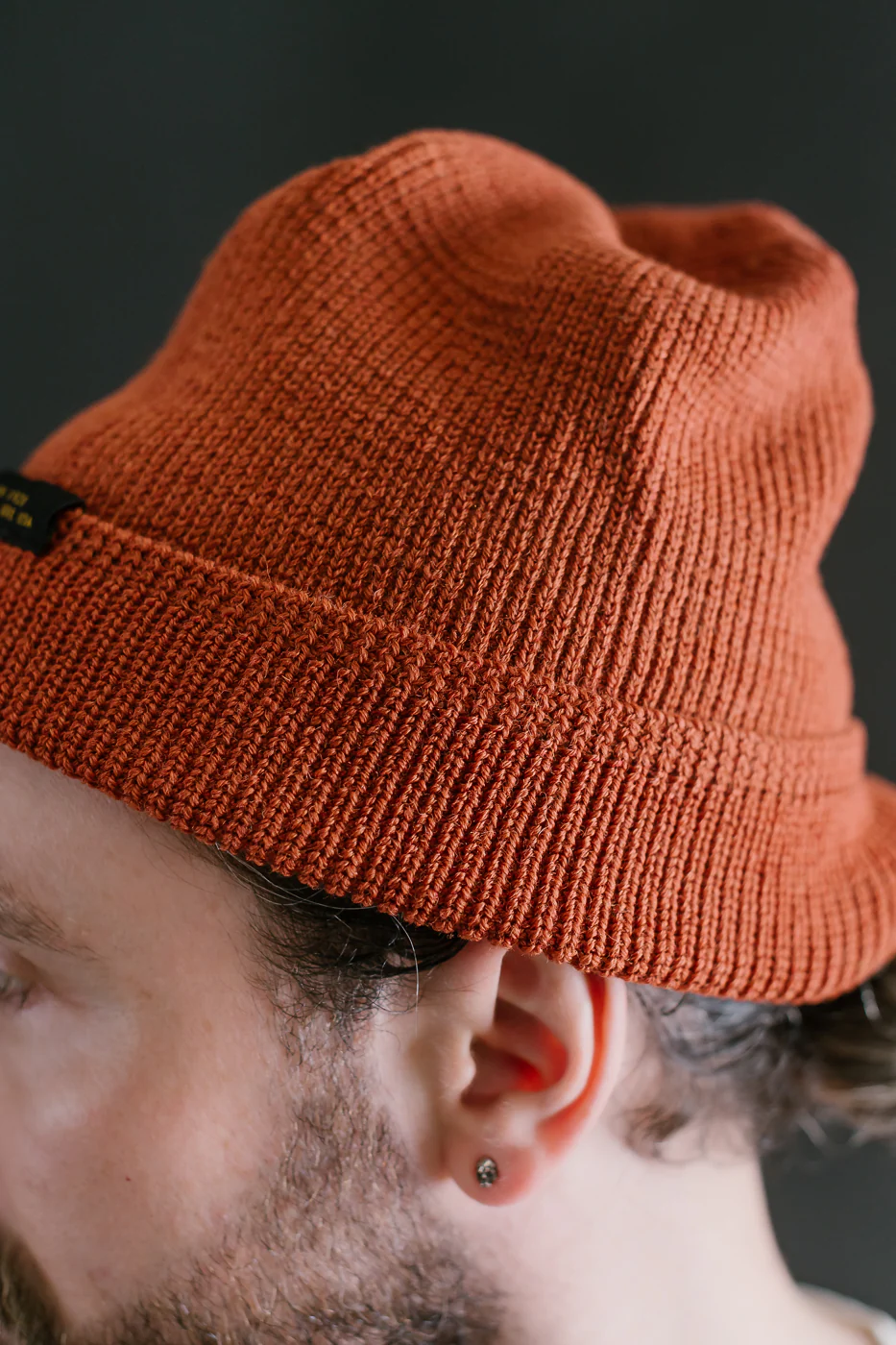 Wool Knit Watch Cap - Burnt Orange - Image 3
