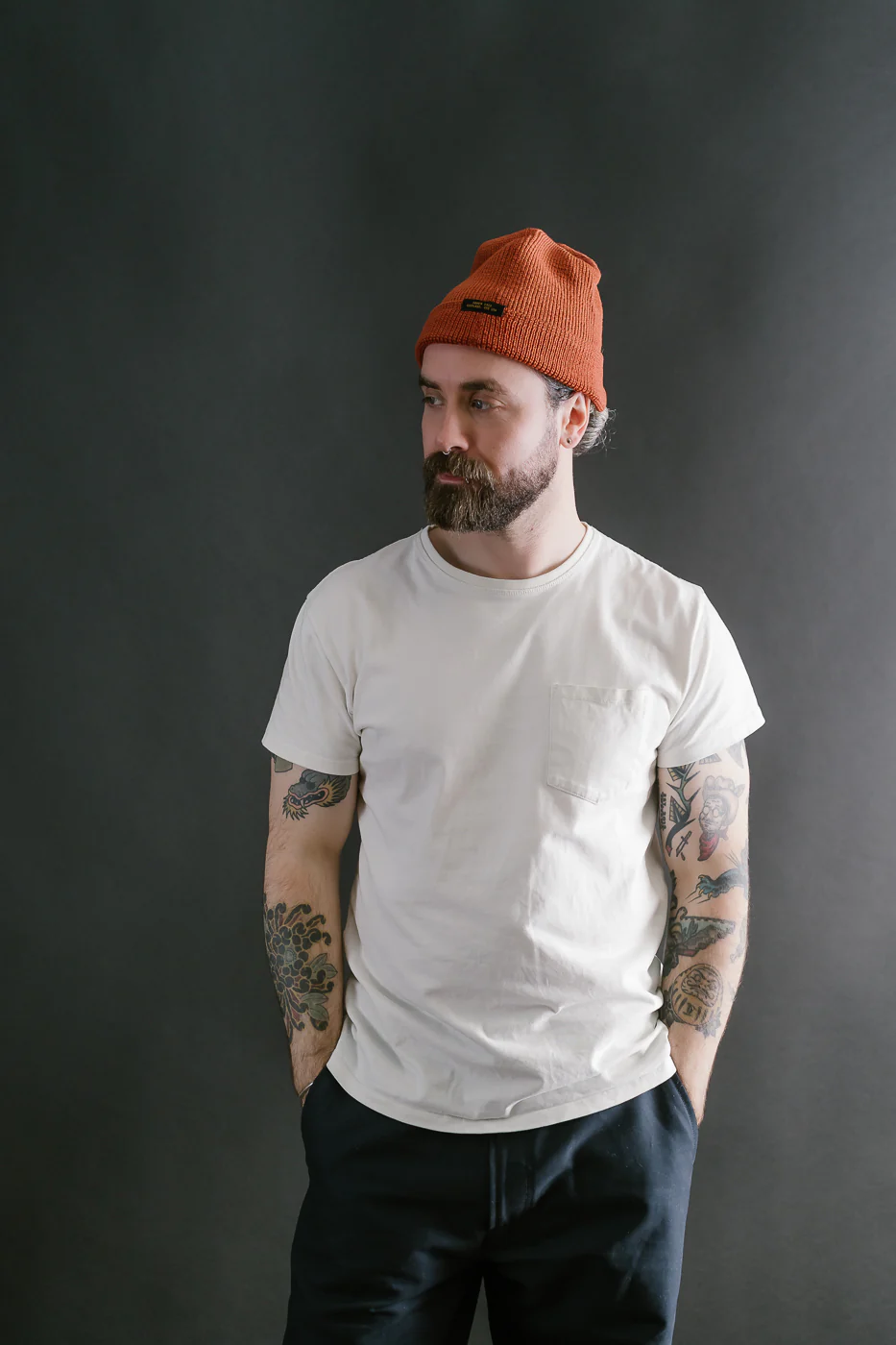 Wool Knit Watch Cap - Burnt Orange - Image 4