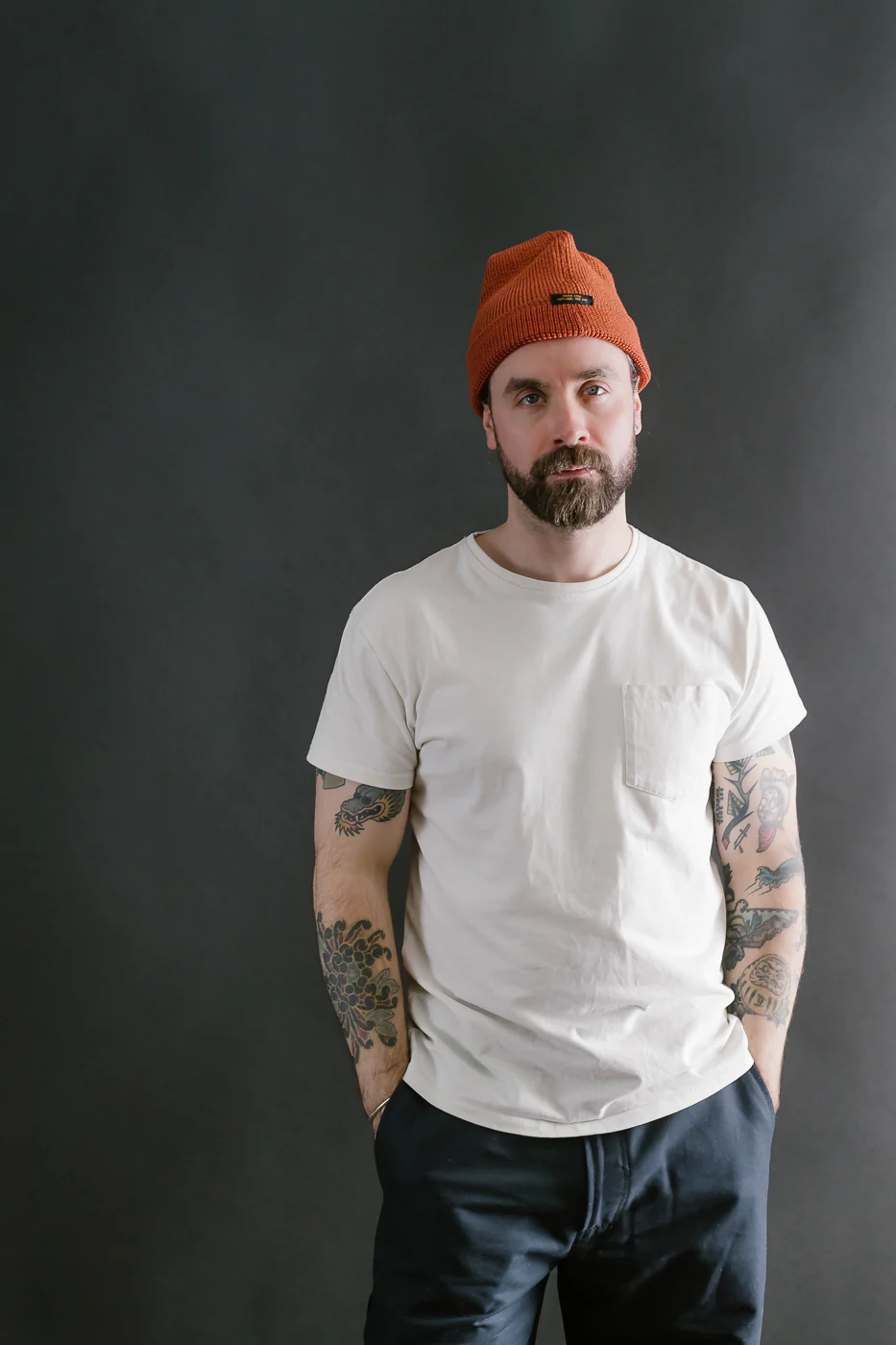 Wool Knit Watch Cap - Burnt Orange - Image 5