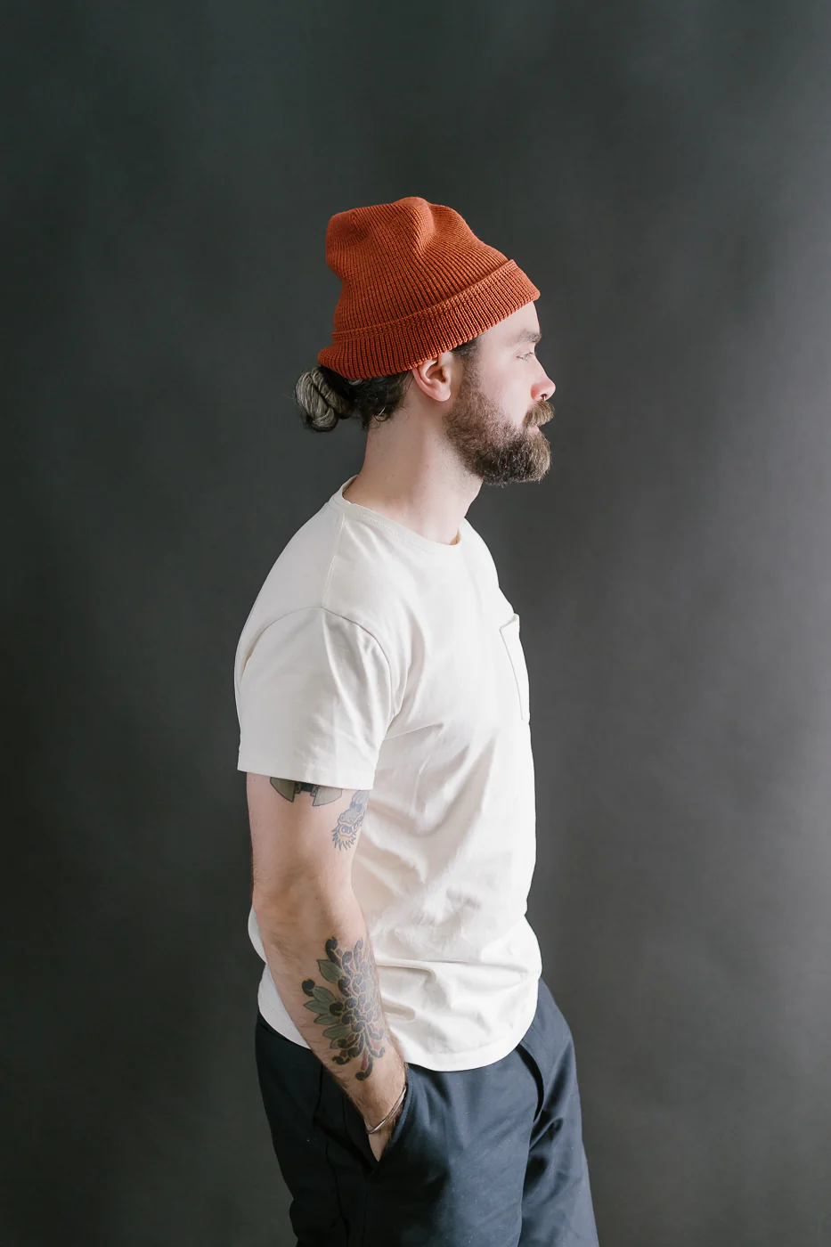 Wool Knit Watch Cap - Burnt Orange - Image 6