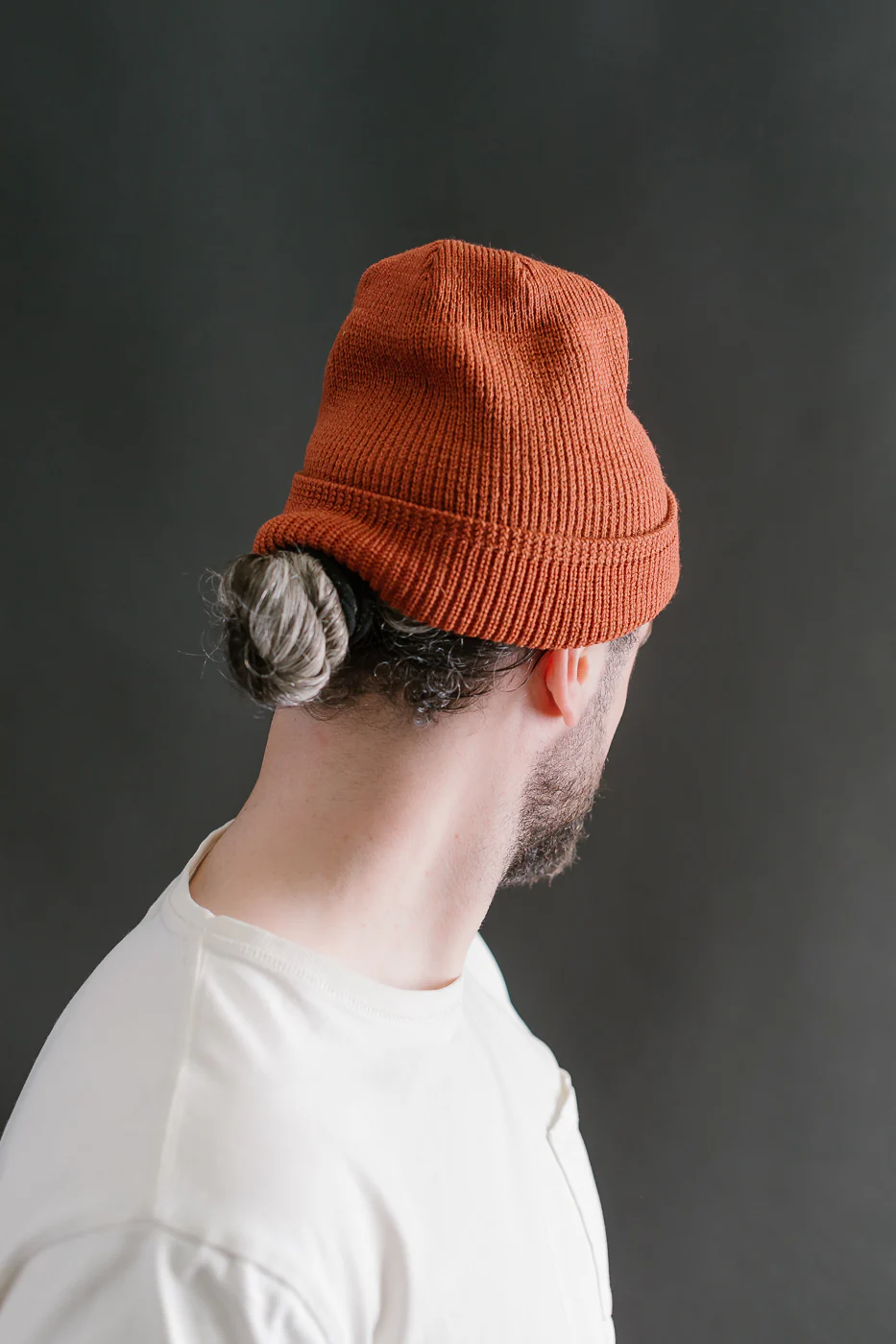 Wool Knit Watch Cap - Burnt Orange - Image 7