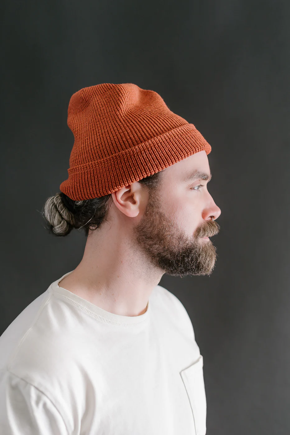 Wool Knit Watch Cap - Burnt Orange - Image 8