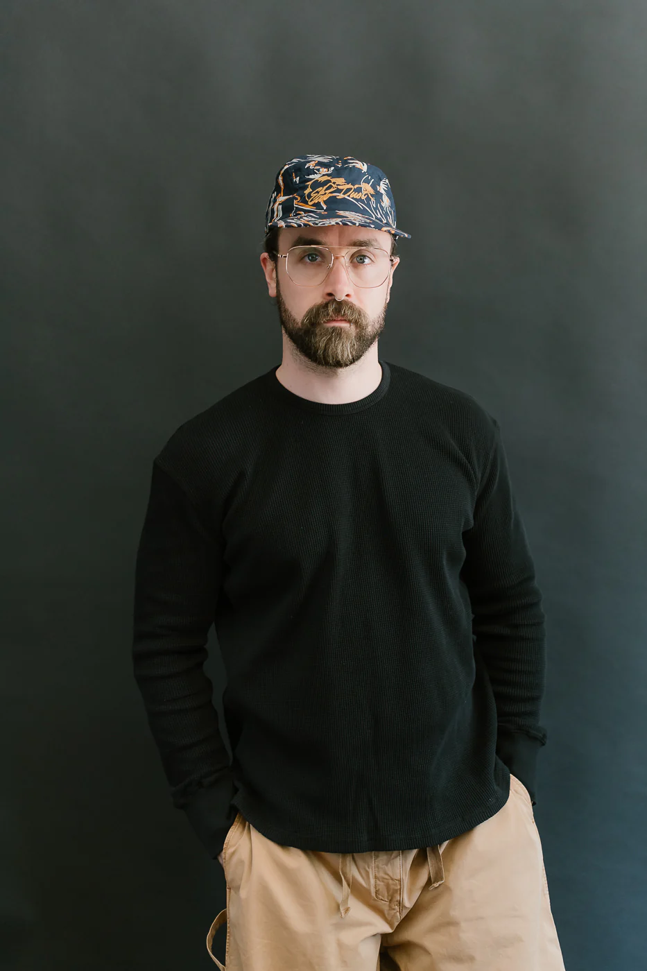 X-003-CCM-509 - 5-Panel Cap Casa Print - Navy - Image 6
