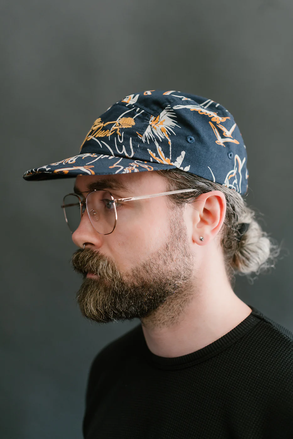 X-003-CCM-509 - 5-Panel Cap Casa Print - Navy - Image 8