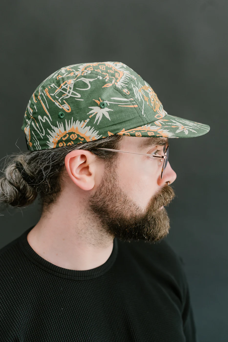 X-003-CCM-604 - 5-Panel Cap Casa Print - Green - Image 12