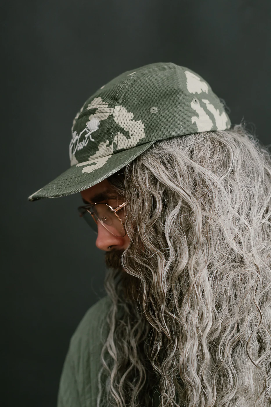 X-003-CCM-659 - 5-Panel Cap Cloud Camo Mesh - Green, Off-White - Image 10