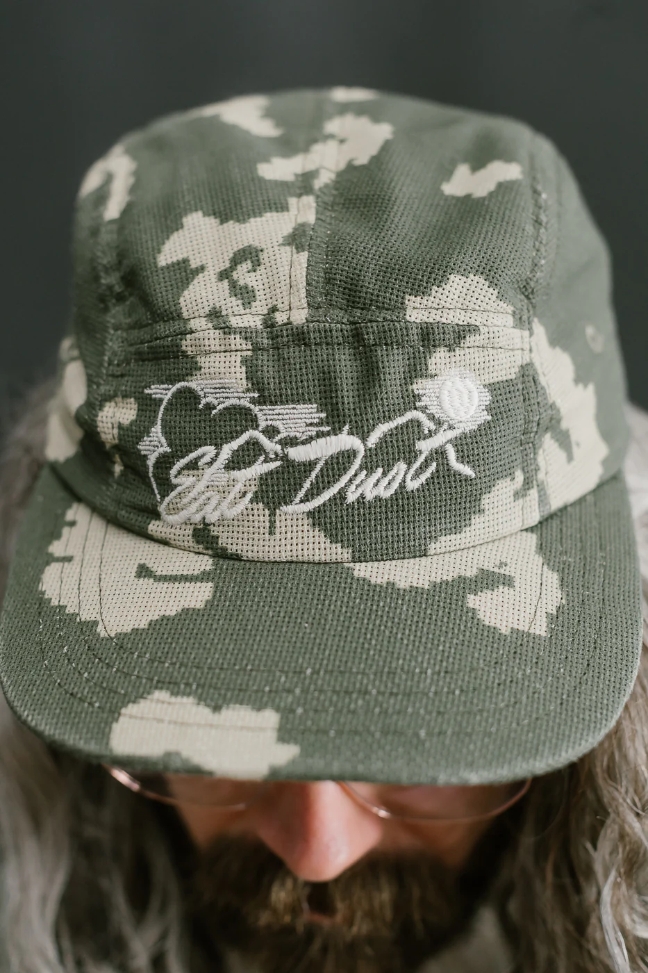 X-003-CCM-659 - 5-Panel Cap Cloud Camo Mesh - Green, Off-White - Image 12