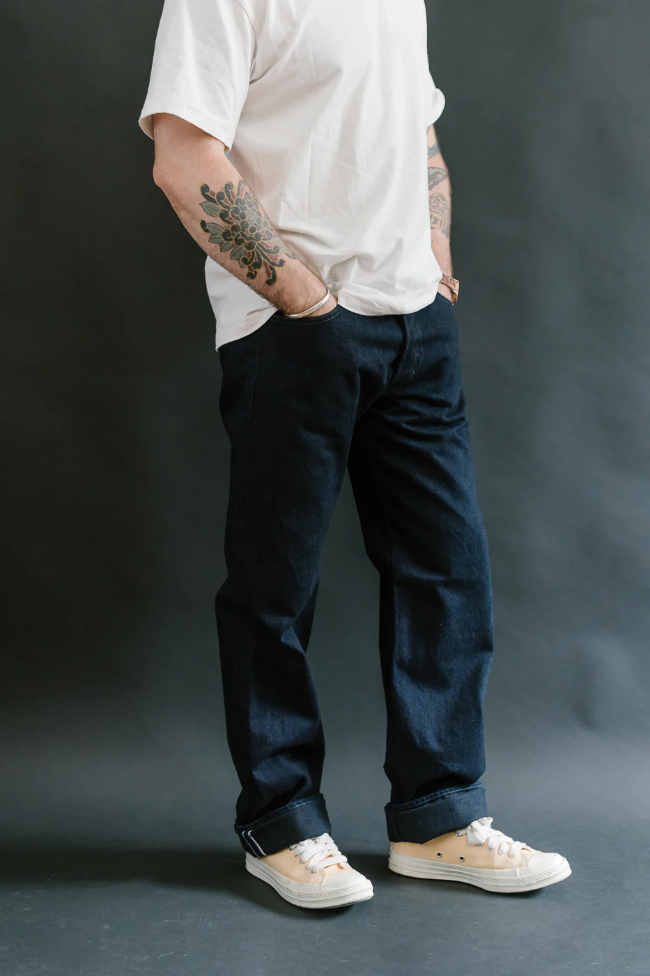 XX-003-IDBK - 14oz Indigo x Black Selvedge Jeans - Regular Straight - Image 10